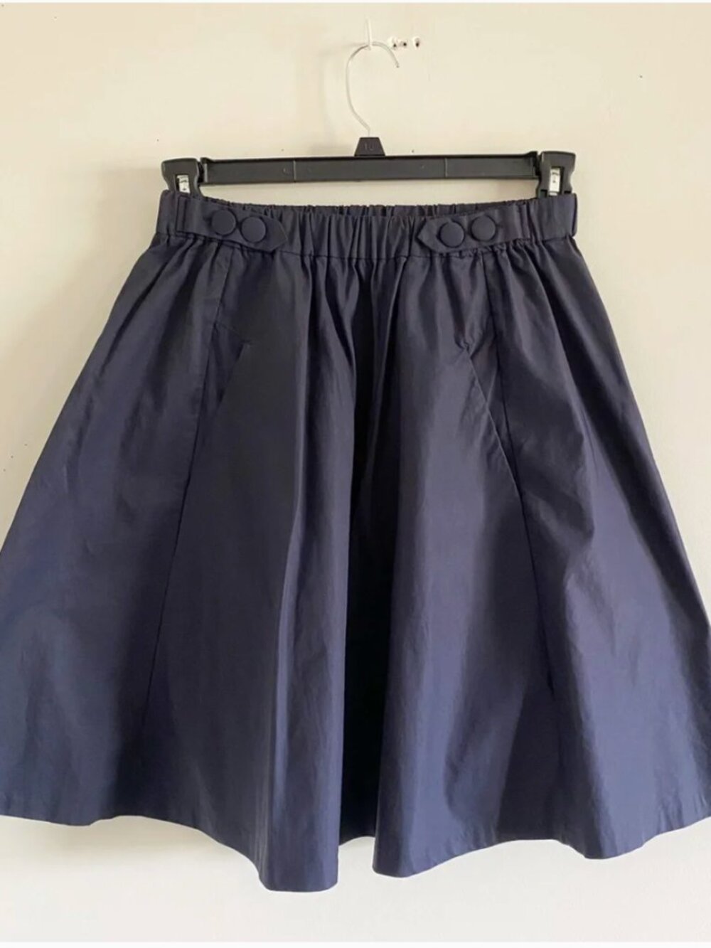 Zara Basic Navy Pleated Mini Skirt